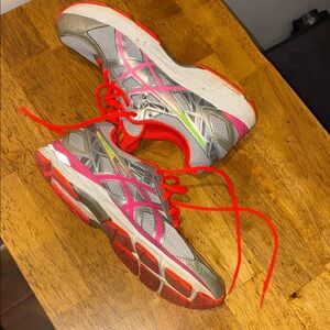 ASICS Women's Athletic Shoes - Gray, Pink, and Red